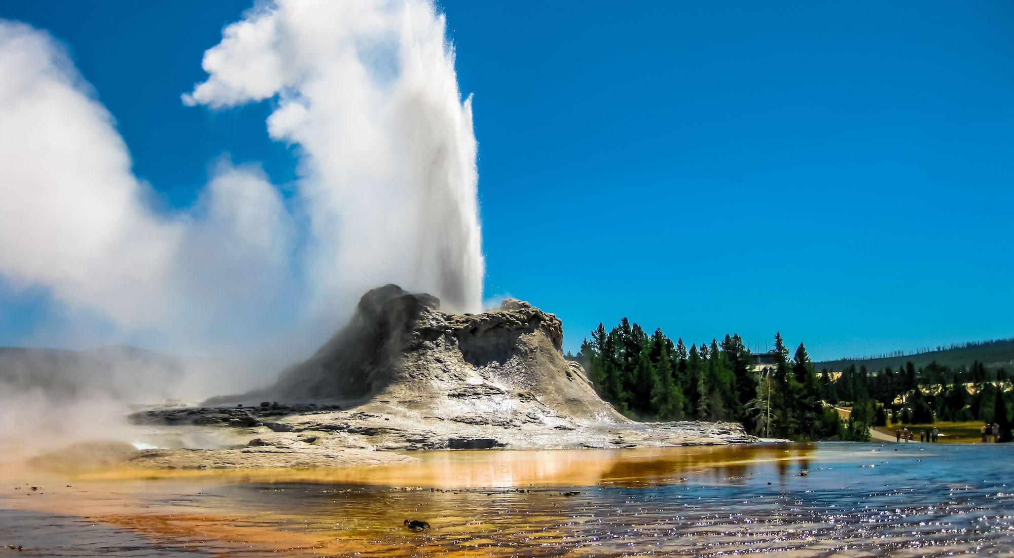 Castle Geyser Upper Geyser Basin of Yellowstone National Park Wyoming